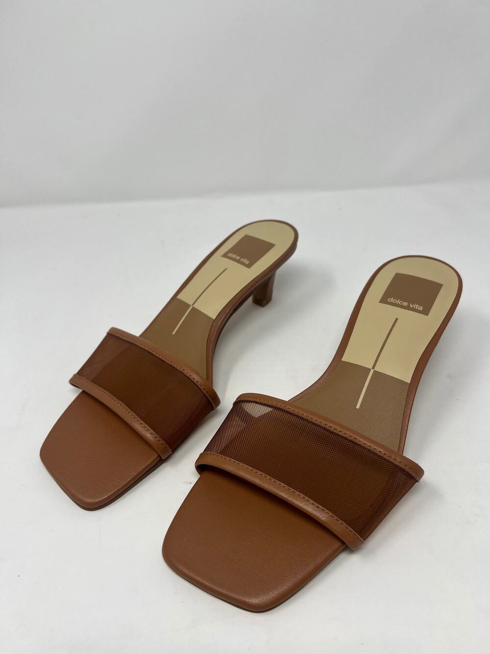 Dolce Vita Women's 6.5M Rexa Caramel Mesh Heeled Sandals